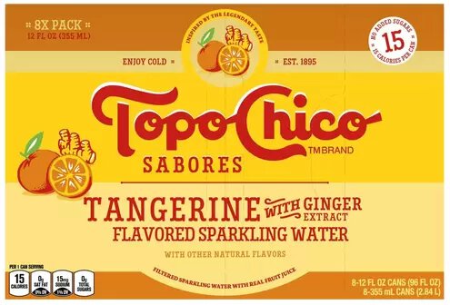 Topo Chico Tangerine With Ginger Sparkling Water