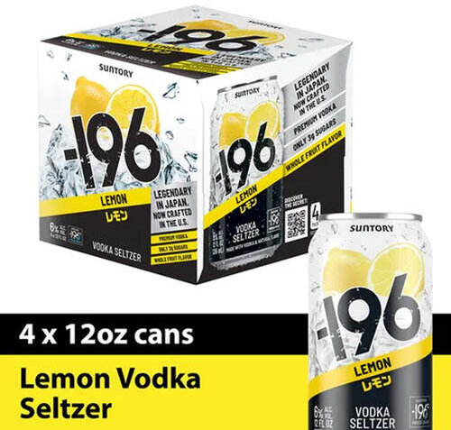 -196 Lemon Vodka Seltzer 4Pk Cans
