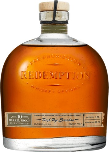 Redemption 10 Year Barrel Proof Straight Bourbon Whiskey 114.4 Proof 750ml