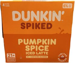 Dunkin Spiked Pumpkin Latte 4PK Cans