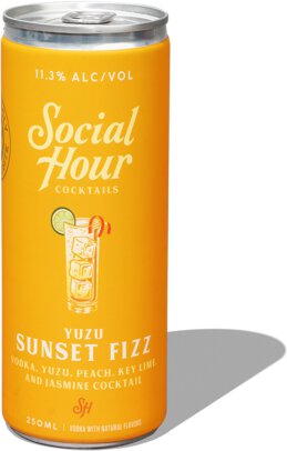 Social Hour Cocktail Yuzu Sunset Fizz