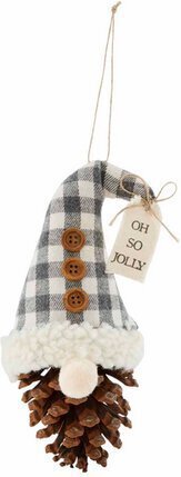 Button Pinecone Gnome Ornament