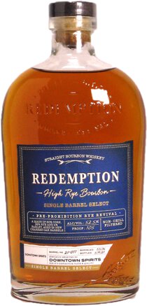 Redemption High Rye Bourbon Single Barrel Downtown Spirits Limited Edition
