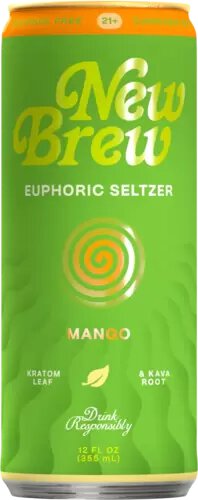 New Brew Euphoric Seltzer Kratom & Kava Mango