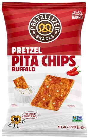 PRETZELIZED Snacks Buffalo Pita Chips Pretzel