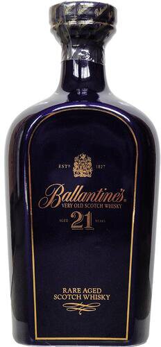 Ballantine’s 21 Year Blue Wade Decanter 1980s Vintage 700ml.
