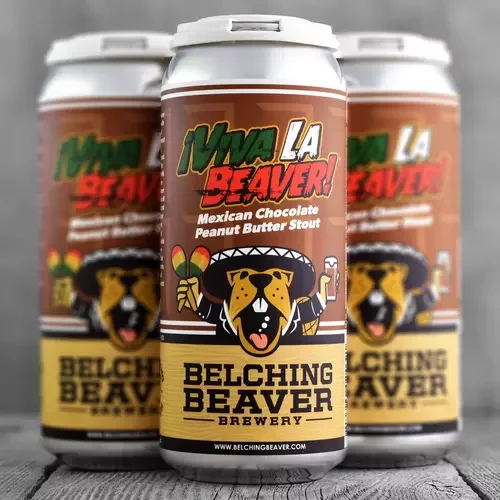 Belching Beaver Viva La Beaver Mexican Chocolate Peanut butter Stout 4pk. 16oz.