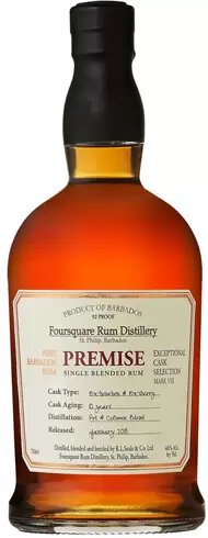 Foursquare Premise 10 Year Exceptional Cask Selection Rum 46% ABV 750ml.