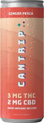 Cantrip Ginger Peach 3mg THC 2mg CBD Seltzer Non Alcoholic