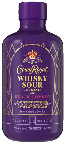 Crown Royal Whiskey Sour Cocktail with Black Cherry