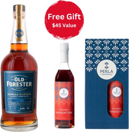 Old Forester Single Barrel Barrel Proof Store Pick + Perla Manhattan