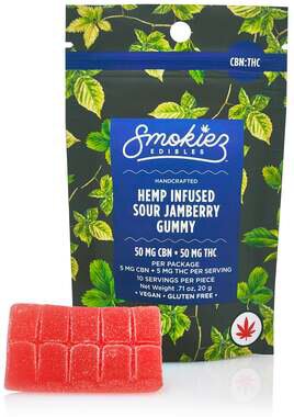 Smokiez Sour Jamberry Gummy 5mg THC+5mg CBN
