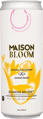 Maison Bloom Hemp Infused Lemon Cucumber & Sweet Basil Seltzer