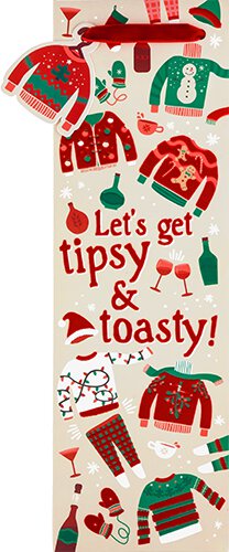 Gift Bag Tipsy And Toasty Ugly Sweaters