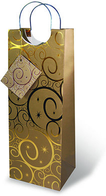 Gift Bag Gold Swirls