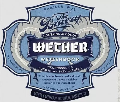 The Bruery Wether Weizenbock 750ml.