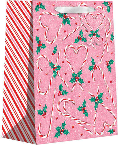 Jillson & Roberts Tote Medium Candy Cane Love Gift Bag