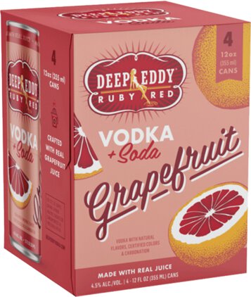 Deep Eddy Ruby Red Grapefruit Vodka & Soda Rtd Singles