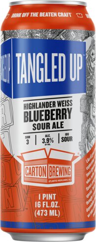 Carton Brewing Tangled Up Highlander Weiss Blueberry Sour Ale Cans Cans