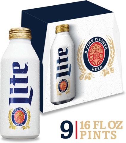 MILLER LITE 16OZ ALUM 9PK