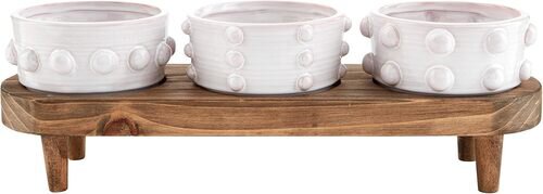 Beaded Dip Bowl Wood Board