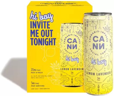 Cann Hi Boy 5mg Thc Lemon Lavender Thc Seltzer Non Alcoholic