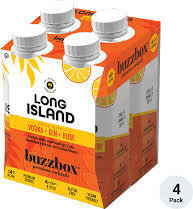 Buzzbox Long Island Vodka Gin Rum  8.5oz 4pk