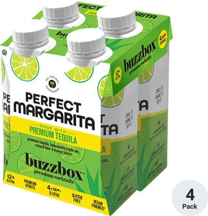Buzzbox Premium Cocktails Perfect Margarita 8.5oz 4pk