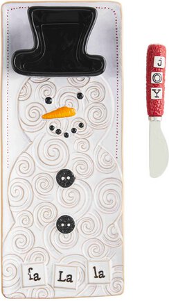 Snowman Dip And Tray Set