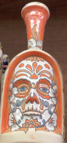 Dos Artes Tequila Blanco Hand Painted Calavera Skull Release Produced At Nom 1466 Tequila Tres Mujeres