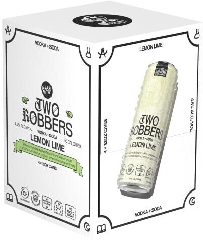 Two Robbers Vodka Soda Lemon Lime 4x