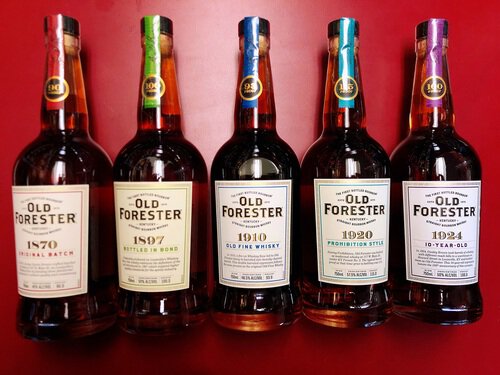 Old Forester Kentucky Straight Bourbon Whisky Timeline Collection(1870,1897,1910,1920,1924),5 Bottles Bundle
