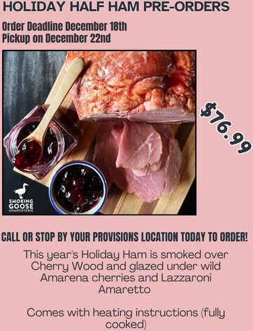 Pre-Order: 5lb Holiday Cherry Queen Ham Smoking Goose