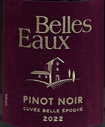 Belles Eaux Pinot Noir Velvet Label Red Burgundy