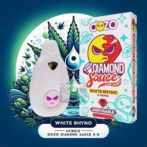 Dozo Diamond White Rhyno 5gram Disposable Vape Cartridge