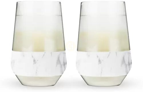 Wine Freeze XL Cooling Cups in Marble