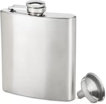 True Stainless Steel Flask W Funnel