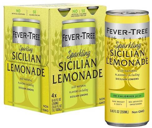 Fever-Tree Sicilian Lemonade Sparkling Mixer 4Pk Can 250ML
