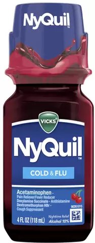 Vicks Nyquil Cold & Flu Relief Liquid Medicine Powerful Multi Symptom Nighttime Relief For Head