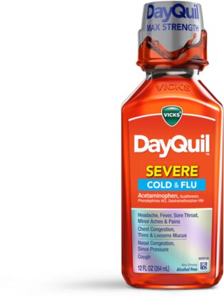 Vicks Dayquil Cold & Flu Relief Liquid Medicine Non Drowsy Powerful Multi Symptom Daytime Relie