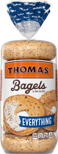 Thomas Bagels Everything 6pre Sliced 1lb4oz