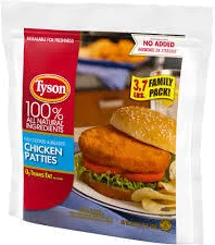 Tyson Frozen Breaded Bagged Chicken Breast Patties