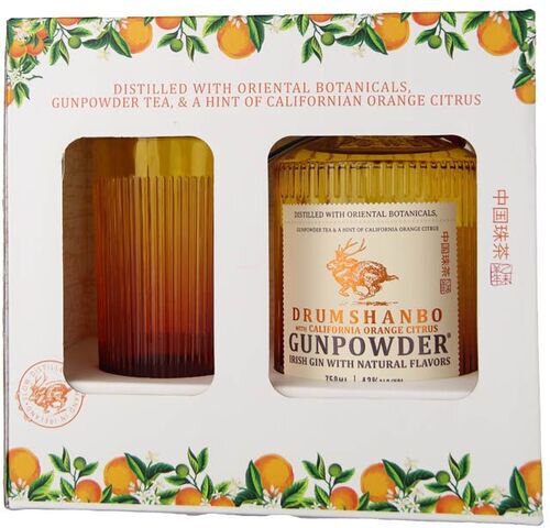 Drumshanbo Gunpowder Irish Gin California Orange Citrus Glass Gift Set
