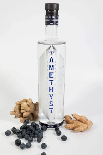 Amethyst Non Alcoholic Botanical Spirit Blueberry Ginger Mint
