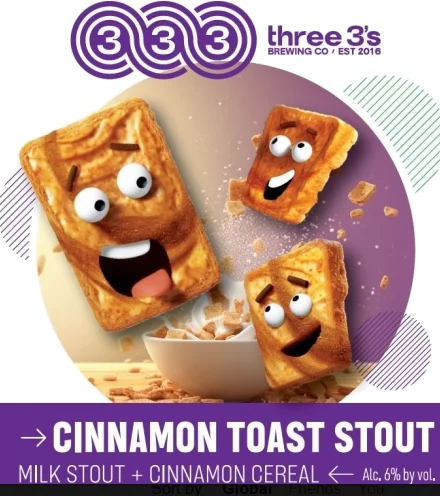 Three 3's Cinnamon Toast Stout 16oz 4pk
