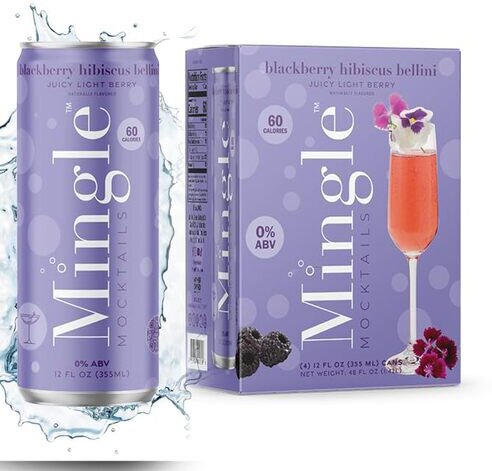 MINGLE MOCKTAILS BLACKBERRY HIBISCUS BELLINI 4-PAK CAN