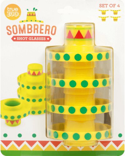 True Fab True Zoo Sombrero Shot Glasses