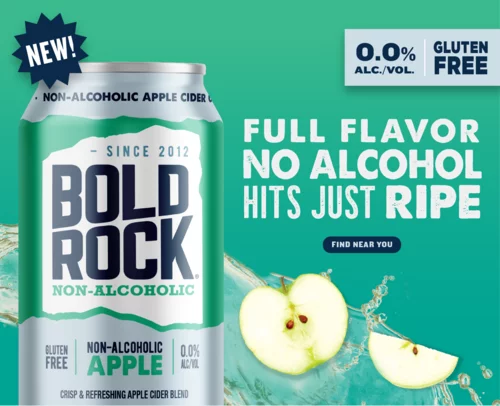BOLD ROCK NON ALC APPLE CIDER 6/12 OZ CN