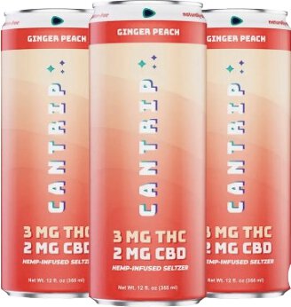 Cantrip Ginger Peach 3mg THC 2mg CBD Seltzer 4pk