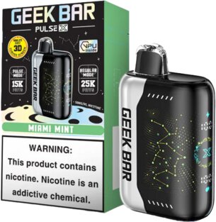 GEEK BAR PULSE X 25K MIAMI MINT - D&D Smoke & Spirits, Arlington Heights, IL GEEK BAR PULSE X 25K MIAMI MINT - D&D Smoke & Spirits, Arlington Heights, IL